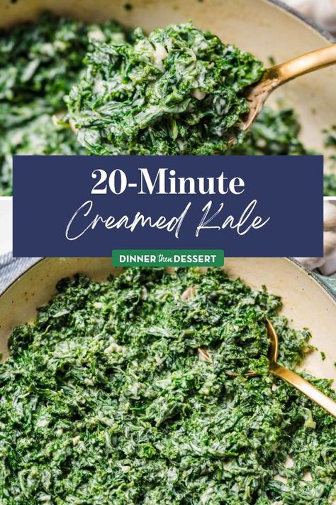 Creamy Kale, Creamed Kale Recipes, Creamed Greens, What To Do With Kale, Cooked Kale Recipes, White Cream Sauce, Creamed Kale, Tomato Tortellini Soup, Chicken Alfredo Pasta