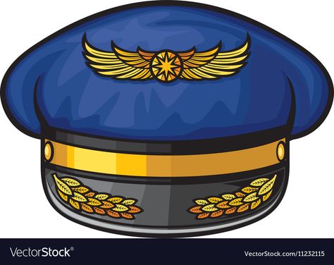 Pilot Hat Drawing, Conductor Hat, Pilot Hat, Hat Drawing, Airline Pilot, Hat Vector, Airplane Pilot, Boy Drawing, Tree Saw