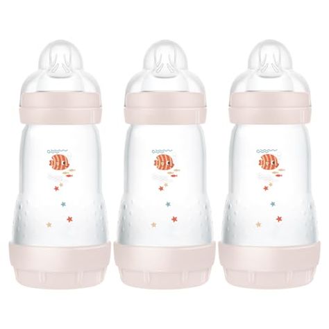 MAM Easy Start Self Sterilising Anti-Colic Bottle Pack of 3 (3 x 260 ml), MAM Baby Bottles with Medium Flow Teats Size 2, Newborn Essentials, Seashell (Designs May Vary) Mam Bottles, Anti Colic Bottles, Colicky Baby, Colic Baby, Bottle Sterilizer, Remain Calm, Bottle Cleaner, Newborn Essentials, Baby Bottle