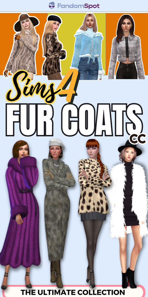 Sims 4 Cc Fur Accessory, Sims 4 Fur Coat Cc, Sims 4 Fur Coat, Sims 4 Coat Cc, Cheetah Coat, Expensive Look, Cheetah Print Jacket, Short Faux Fur Coat, Dramatic Style