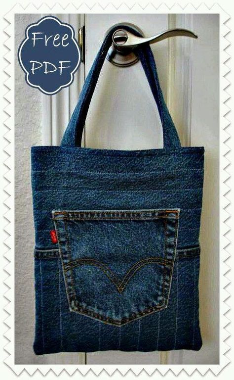 Återvinna Jeans, Tas Denim, Tote Bag Pattern Free, Quilted Denim, Jean Purses, Japanese Knot Bag, Jean Purse, Blue Jeans Crafts, Best Tote Bags