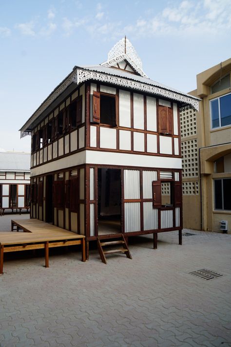 Marina Tabassum brings prefabricated Bangladeshi homes to Sharjah Bangladeshi Architecture, Marina Tabassum, Random Architecture, Prefabricated Building, Tin Shed, Aga Khan, Architecture Garden, Peter Zumthor, Compact House