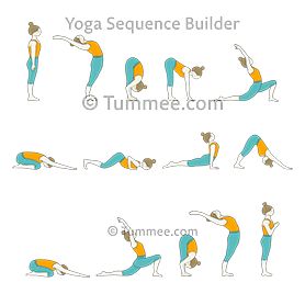 Yoga Surya Namaskar, Chair Yoga Sequence, Core Yoga Poses, Sun Salutation Sequence, Yoga Sun Salutation, Core Yoga, Yoga Challenge Poses, Sun Salutations, Surya Namaskar