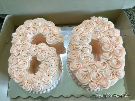 Women Cake, love the peach color and the rosettes, puertorican style cake Number Birthday Cakes, 60th Birthday Cakes, Cake Games, Birthday Cakes For Women, Number Cake, Cakes For Women, Number Cakes, Birthday Woman, Peach Color