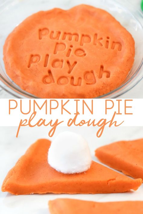 Pumpkin Pie Playdough, Easy Homemade Playdough Recipe, Scented Playdough, Classic Fall Desserts, Homemade Playdough Recipe, Preschool Fall, Slime Recipes, Homemade Pumpkin Spice, Easy Pumpkin Pie