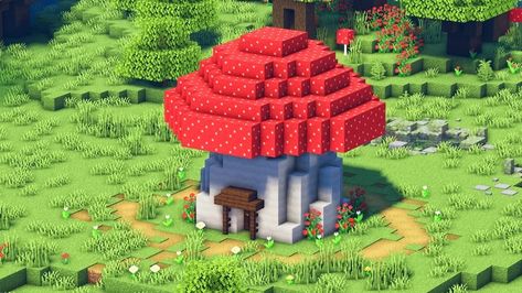 Minecraft Mushroom House, Minecraft Mushroom, House Cottagecore, Butterfly Bat, Interior Minecraft, Pig Plushie, Mushroom Houses, Map Minecraft, Tiny Mushroom