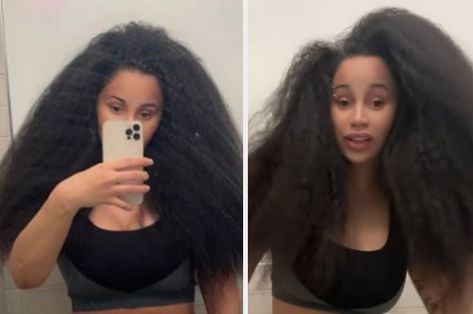 Cardi B Long Hair, Cardi B Natural Hair, Cardi B Hair Mask Recipe, Cardi B Hair Mask, Cardi B Hair, Cardi B Picture, Cardi B Hairstyles, Growing Long Natural Hair, Hair Mask Recipe