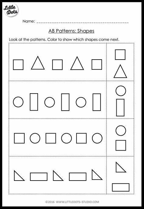 Pre-K Math AB Patterns Worksheets and Activities Ab Pattern Worksheet, Preschool Pattern Worksheets, Pre K Math Worksheets, Preschool Math Printables, Pattern Worksheets For Kindergarten, Free Math Printables, Worksheet For Preschool, Preschool Patterns, Pre K Worksheets