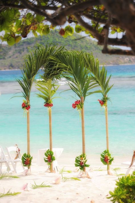 Palm Arch Wedding, Palm Leaf Arch, Tropical Wedding Arch, Palm Arch, Bamboo Wedding Arch, Tropical Arch, Beach Wedding Setup, Arbor Ideas, Tropical Wedding Theme