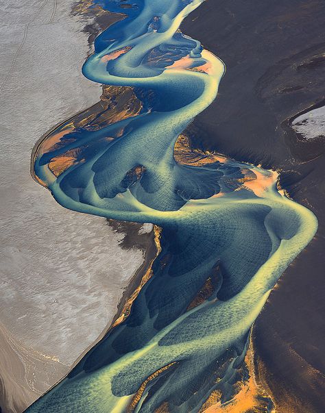 "Aerial photos of iceland look like absract paintings" by Andre Ermolaev Africa Nature, Aerial Photo, Birds Eye View, Drone Photography, Aerial Photography, Birds Eye, Blue And Yellow, Planet Earth, Landscape Photos