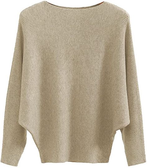 Amazon Best Sellers | MrsCasual Work Sweaters, Loose Pullover Sweater, Batwing Sweater, Winter Knit Sweater, Pull Oversize, Loose Pullover, Boatneck Sweater, Sweater Design, Softest Sweater