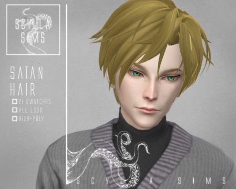 Sims 4 Obey Me, Hair Ts4, Anime Hairstyles Male, The Sims 4 Pc, Sims 4 Anime, Pelo Sims, Obey Art, The Sims 4 Download, Sims House Design