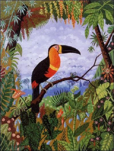 Henri Rousseau Toucan Art Lesson for kids - Leah Newton Art Henri Rousseau Paintings, Toucan Art, Art Learning, Jungle Art, Art Lessons For Kids, Henri Rousseau, Art Tropical, Post Impressionism, Art Et Illustration