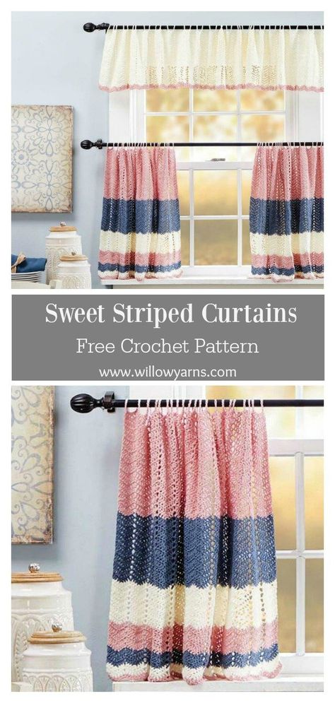 Window Curtain Free Crochet Pattern Crocheted Curtains Pattern Free, Curtain Crochet Pattern Free, Crochet Curtain Free Pattern, Knitted Curtains Free Pattern, Free Crochet Curtain Pattern, Crochet Valance Pattern Free, Crochet Curtains Free Pattern, Crochet Curtains Pattern, Diy Crochet Curtains