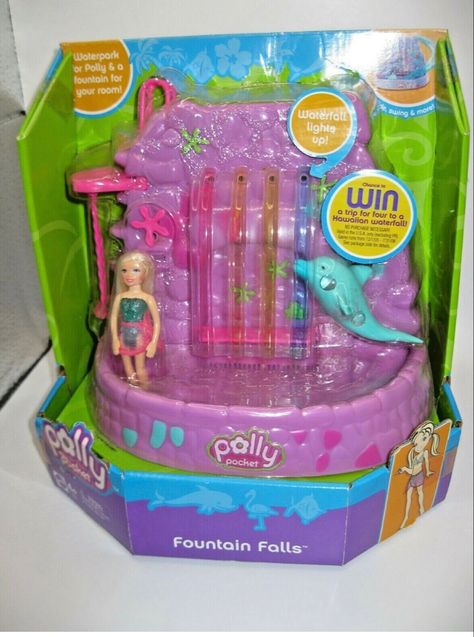 Polly Pocket 2005 fountain falls light up playset Polly Pocket 2000, Childhood Aesthetic, Polly Pocket Dolls, Right In The Childhood, Childhood Memories 2000, 90s Toys, Nostalgic Toys, Guys And Dolls, 90s Childhood