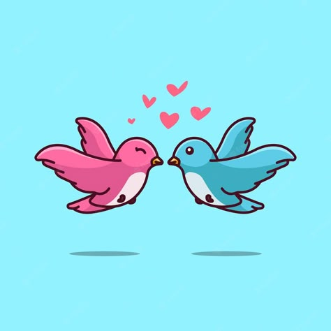 Premium Vector | Vector cute bird couple love heart cartoon vector illustration animal nature isolated free Love Birds Cartoon, Bird Cartoon Cute, Animal Character Drawing, Cute Bird Cartoon, Spring Sketch, Heart Mascot, Doodle Baby, Bird Couple, Heart Cartoon