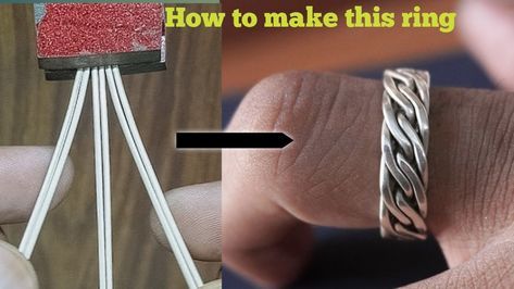 Handmade Rings Tutorial, Making A Ring, Wire Rings Tutorial, Silver Wire Rings, Wire Jewelry Rings, Wire Tutorials, Metal Jewelry Making, Diy Leather Bracelet, Wire Wrap Jewelry Designs