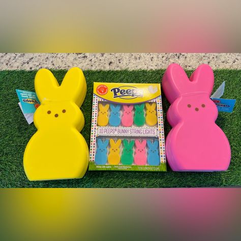 Peep Bunny Blow Mold Lights String Lights Set New Peeps Peeps Crafts, Peep Bunny, Blow Molding, String Lights, Party Gifts, Pink Yellow, Molding, Easter, Holiday Decor