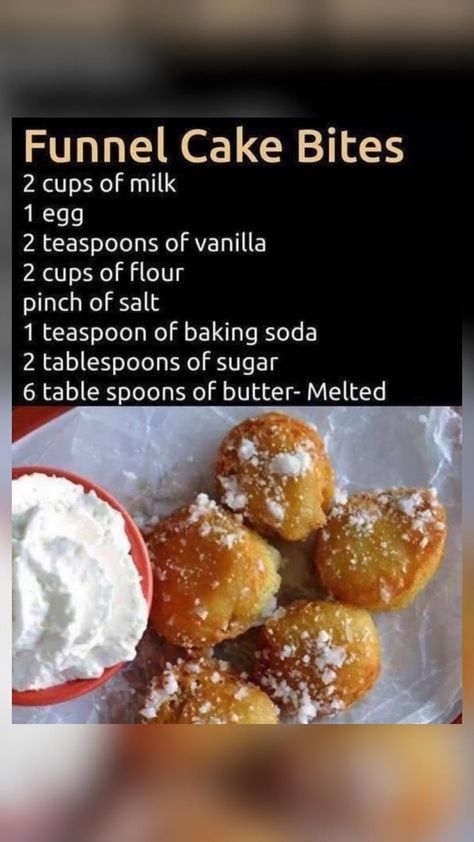 Funnel Cake Bites, Gf Meals, Egg Benedict, Carnival Food, Cake Bites, Fudge Cake, Funnel Cake, Delish Recipes, Monkey Bread