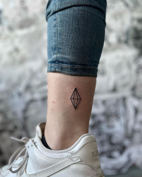 Sims, tattoo, sims tattoo, 8bit Tattoo Ideas, Simple Gaming Tattoo, Small Nerd Tattoos, Minimalist Nerd Tattoo, Simple Gamer Tattoos, Minimalist Gaming Tattoo, Sims Inspired Tattoo, Sims Tattoo Ideas Real, Sims Plumbob Tattoo