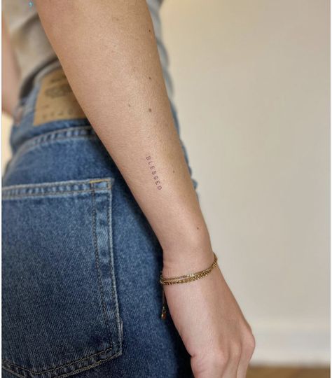 Script Tattoo Placement, Arm Tattoo Placement, Word Tattoo Placements, Birthdate Tattoo, Small Words Tattoo, Tattoo Placement Arm, Dainty Tattoo, Be Brave Tattoo, Small Tattoo Placement