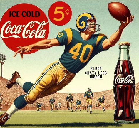 La Rams Football, Nfl Art, Refreshing Beverages, Rams Football, Football Vintage, La Rams, Notre Dame Football, Vintage Football, Los Angeles Rams