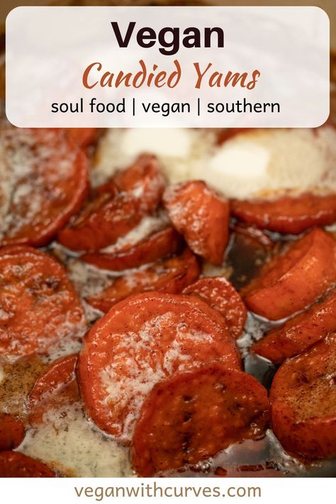 Vegan Yams Thanksgiving, Vegan Yam Recipes, Vegan Candied Yams, Vegan Southern Recipes, Vegan Sunday Dinner Ideas, Black Vegan Soul Food, Vegan Southern Food, Vegan Yams, Vegetarian Soul Food