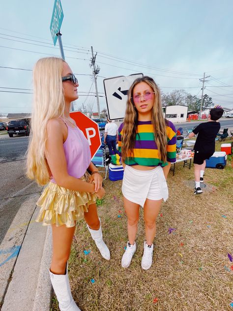 Cute Mardi Grad Outfits, Mardi Gras Outfit Inspiration, Madi Gras Outfits, Mardi Gras Fits, Fat Tuesday Outfit, Nola Outfit, Mardi Gras Parade Outfit, Mardi Gras Outfits For Women, Mardi Gras Pictures