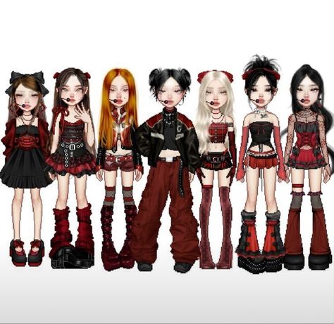 Crazy Over You Blackpink Outfits, Everskies Stage Outfits, Everskies Outfits Kpop, Everskies Group Outfits, Kpop Looks, Group Outfit Ideas, Creepy Cute Fashion, Dance Style Outfits, Everskies Outfits