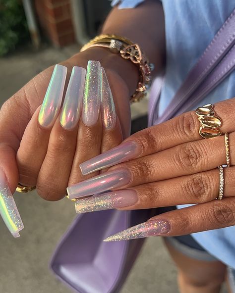 Ice cap + Winx from @kbk_online Rainbow chrome from @profiles_nails Simple and beautiful ✨ 💅🏽✨ #kreationsbykiki #nails #ncnails #durhamnails #muvauni #kbkacrylic #kbkonline Rainbow Chrome, Ice Cap, Unicorn Nails, Nails Simple, Nail Tech, Nail Art, Rainbow, Nails, On Instagram