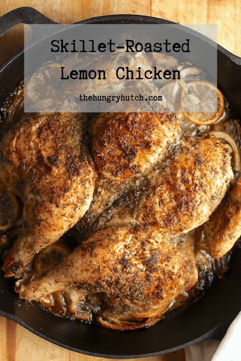 Skillet-Roasted Lemon Chicken Recipe | The Hungry Hutch Ina Garten Dinner, Ina Garten Roast Chicken, Easy Weeknight Meals Healthy, Roasted Lemon Chicken, Lamb Tagine Recipe, Roast A Whole Chicken, Ina Garten Chicken, Fowl Recipes, Savory Lunch