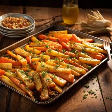 Roasted Carrots And Parsnips, Winter Comfort Food, Winter Comfort, Roasted Carrots, Root Vegetables, Parsnips, 4 Ingredients, Comfort Food, Carrots