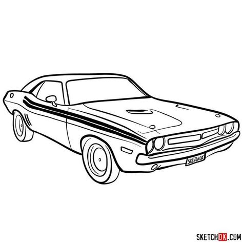 How to draw Dodge Challenger 1971 step by step - Sketchok easy drawing guides Coloring pages for kids #coloringpagesforkids Coloring page for kids #coloringpageforkids Kids coloring page #kidscoloringpage 8.94 Coloring Sheets For Boys, Kids Jeep, Coloring Pages Nature, Easy Drawing Guides, Drawing Guides, Animals Coloring, Kids Coloring, Guided Drawing, Easy Drawing