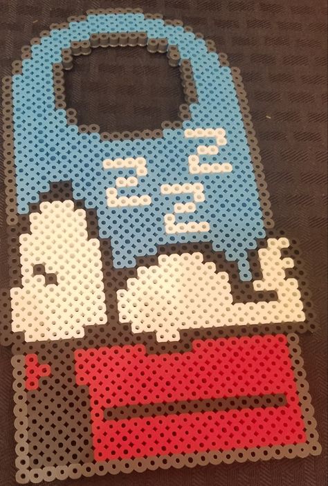 Pixel Art Door Hanger, Perler Bead Door Hanger, Bead Door, Pixel Beads, Fuse Bead Patterns, Beads Designs, Melty Beads, Bedroom Signs, Bead Ideas