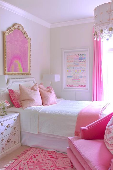 Curate a preppy sanctuary with 54 aesthetic ideas that fuse classic charm with modern elegance. Find inspiration for a bedroom that radiates sophistication and personal style. #PreppyBedroom #AestheticIdeas #HomeDecorInspiration Preppy Girl Room Aesthetic, Pink Modern Room, Pink Preppy Bedroom, Preppy Girl Room, Preppy Room Ideas Bedrooms, Bedroom Ideas Preppy, Preppy Bedroom Aesthetic, Preppy Bedrooms, Preppy Rooms