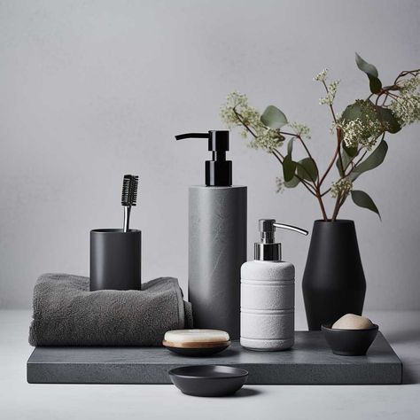 How Grey Can Elevate Your Luxury Modern Bathroom Design • 333+ Inspiring Lifestyle Ideas White And Grey Bathroom Ideas, Masculine Bathroom Ideas, Modern Marble Bathroom, Luxury Modern Bathroom, Masculine Bathroom, Inspiring Lifestyle, Gray Bathroom Accessories, Modern Bathroom Accessories, Modern Bathroom Tile