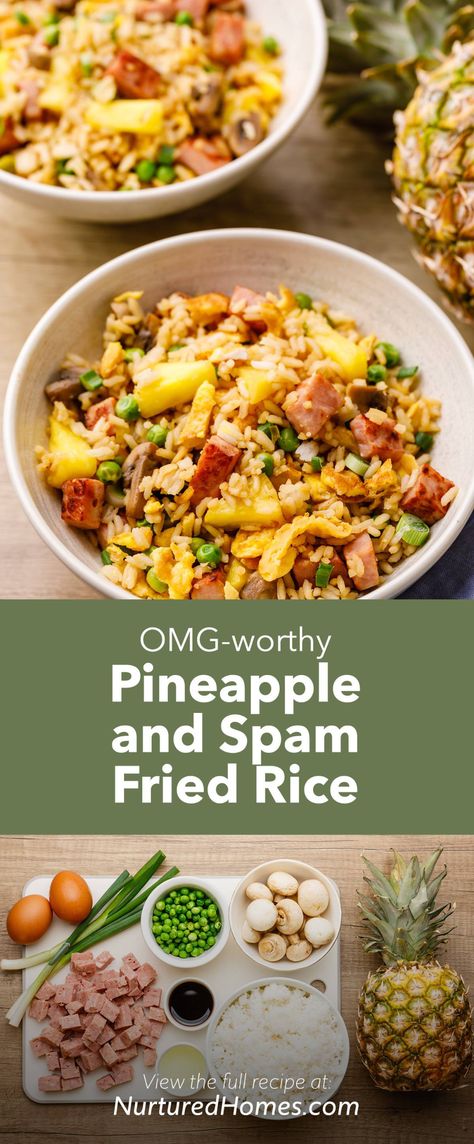 What To Make With Fried Rice, Hawaiian Spam Fried Rice, Spam Pineapple Fried Rice, Spam And Pineapple Recipes, Spam Fried Rice Recipe Hawaii, Rice And Spam Recipes, Spam Recipes Dinners, Hawaiian Fried Rice, Spam Fried Rice