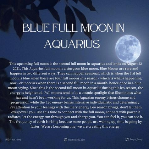 Blue Full Moon, Full Moon In Aquarius, Moon Core, Moon Date, Sturgeon Moon, Aquarius Moon, Moon Magick, Moon In Aquarius, Moon Spells