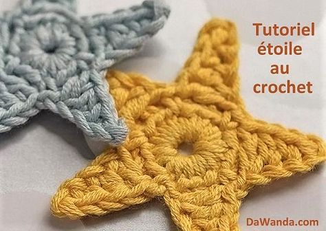 Faire des étoiles de Noël au crochet, les tutos Crochet Bunting, Crochet Stars, Yarn Diy, Crochet Diy, Crochet Motifs, Crochet Applique, Tutorial Diy, Crochet Home, Crochet Motif