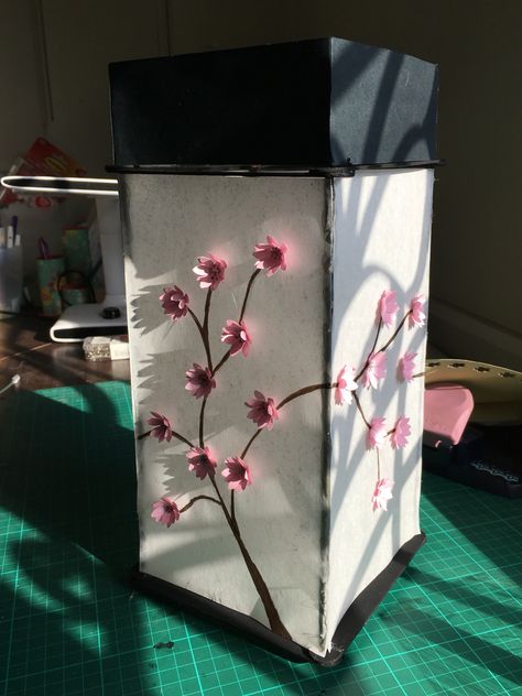 DIY Japanese lantern (cherry blossoms) Diy Japanese Lantern, Japanese Lanterns Diy, Japan Theme, Japanese Paper Lanterns, Japanese Lantern, Anime Paper, Japanese Lanterns, Diy Lanterns, Japanese Craft