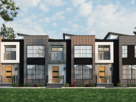 Contemporary Townhouse, Luxury Townhomes, Town Houses, Modern Townhouse, Townhouse Designs, Bike Lane, House Blueprints, Bed 2, Architectural Designs