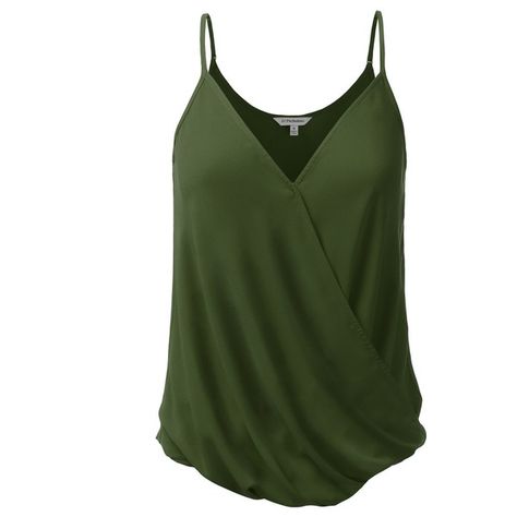 Military Green Shirt, Green Cami, Womens Tops Dressy, Green Tank Top, V Neck Tank Top, Green Tank, Womens Tops Summer, Tank Top Camisole, Neck Wrap