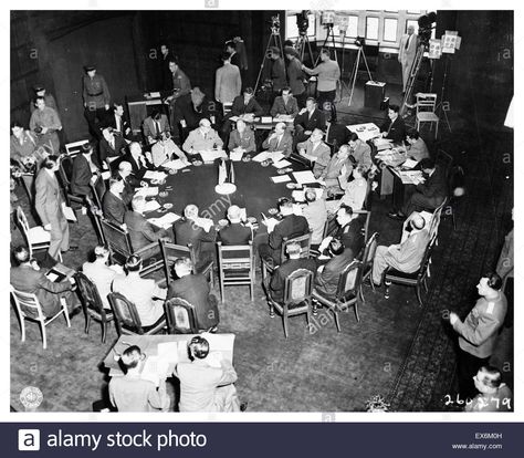 Stalin, Churchill, Attlee, Truman, and others at the Potsdam Conference, Germany, 1945 at the end of World War Two Potsdam Conference, Clement Attlee, Joseph Stalin, Harry Truman, Magazine Pictures, Today In History, Winston Churchill, Conference Table, London Life