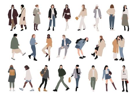 25 Flat Vector People Walking people Outdoor Pack of 24 | Etsy Concept Collage, Flat Vector People, Vector Illustration People, Architectural Diagrams, Render People, Human Vector, People Cutout, Cut Out People, People Png