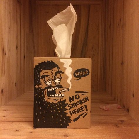 Tissue Paper Box Design, Creative Tissue Box Design, Funny Packaging Design, Tissue Packaging Design, Tissue Box Design, Box Bag Packaging, Tissue Packaging, Fun Packaging, Tissue Paper Craft