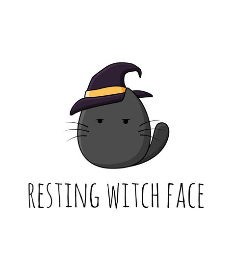 Halloween Puns Funny, Witch Puns, Fall Puns, Witch Shirts, Halloween Puns, Resting Witch Face, Fall Cats, Halloween Quotes Funny, Funny Looking Cats