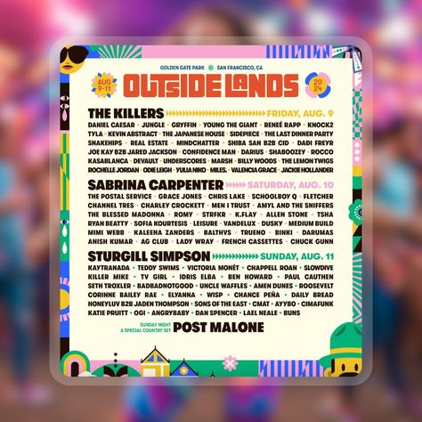 Ready to explode in color at Outside Lands? This music festival is the perfect place to express yourself and show the world your unique style. And what better way to stand out from the crowd than with bright, stylish clothing from Acid Daddy? Imagine this: you're on the dance floor, surrounded by thousands of people. But it's you who shines the brightest in our clothes. Whatever your style, Acid Daddy will help you create a look that everyone will remember. Don't miss your chance to be the... Rochelle Jordan, Golden Gate Park San Francisco, Confidence Man, Inner Energy, Kevin Abstract, Young The Giant, Last Dinner, Schoolboy Q, Outside Lands