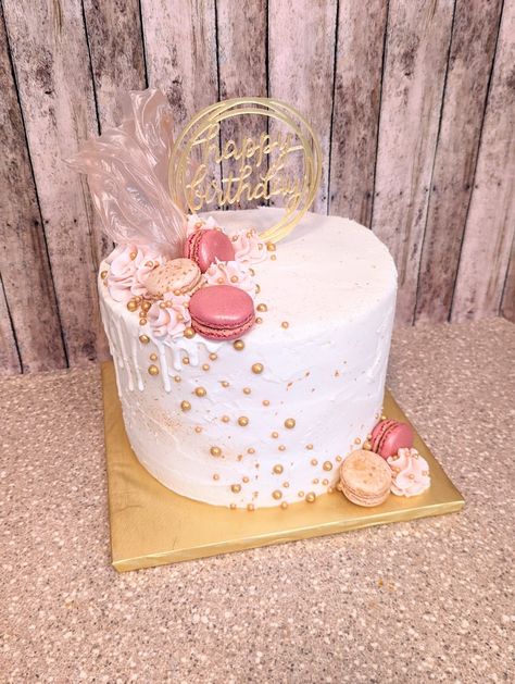 Rice paper sails, macrons, acrylic cake topper Rice Paper Decorated Cakes, Rice Paper Sails, Glam Cake, Gold Glam, Acrylic Cake Topper, Decorated Cakes, Rice Cakes, Pink Colour, Rice Paper