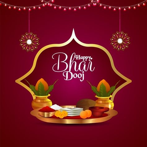 Premium Vector | Happy bhai dooj with bindi drop bowl and mandalas design, festival and celebration theme Happy Bhai Dooj Wishes, Happy Bhaiya Dooj, Happy Diwali Gift, Bhai Dooj Wishes, Happy Bhai Dooj, Puja Thali, Diwali Pictures, Bhai Dooj, Brother And Sister Love