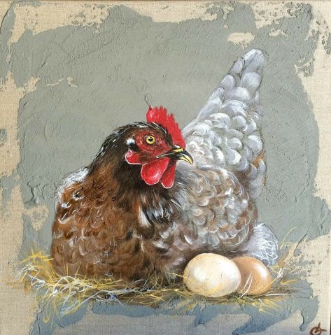 Animal Painter, Chicken Drawing, Rooster Painting, Chicken Painting, Rooster Art, Farm Art, Chicken Art, Chickens And Roosters, Pet Chickens